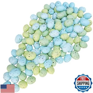 Winlyn 120 Pcs Easter Eggs Artificial Speckled Green Blue Foam Eggs Decorativ - Picture 1 of 5