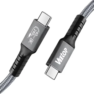 Kabel USB4 1m 240W Szybkie ładowanie USB-C na USB-C - 8K@60Hz 40 Gbps pleciony - Zdjęcie 1 z 8