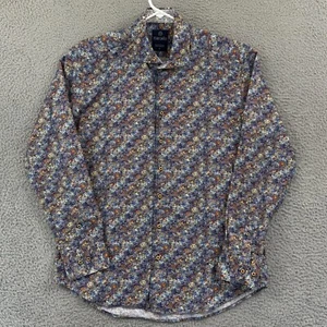 Marcello Hemd Herren Medium Abstrakt Geometrisch Langarm Karriere Preppy Button - Bild 1 von 11