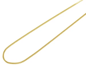Ladies 10K Yellow Gold Square Box Chain Necklace 1.1MM 16-24 Inches - Picture 1 of 4