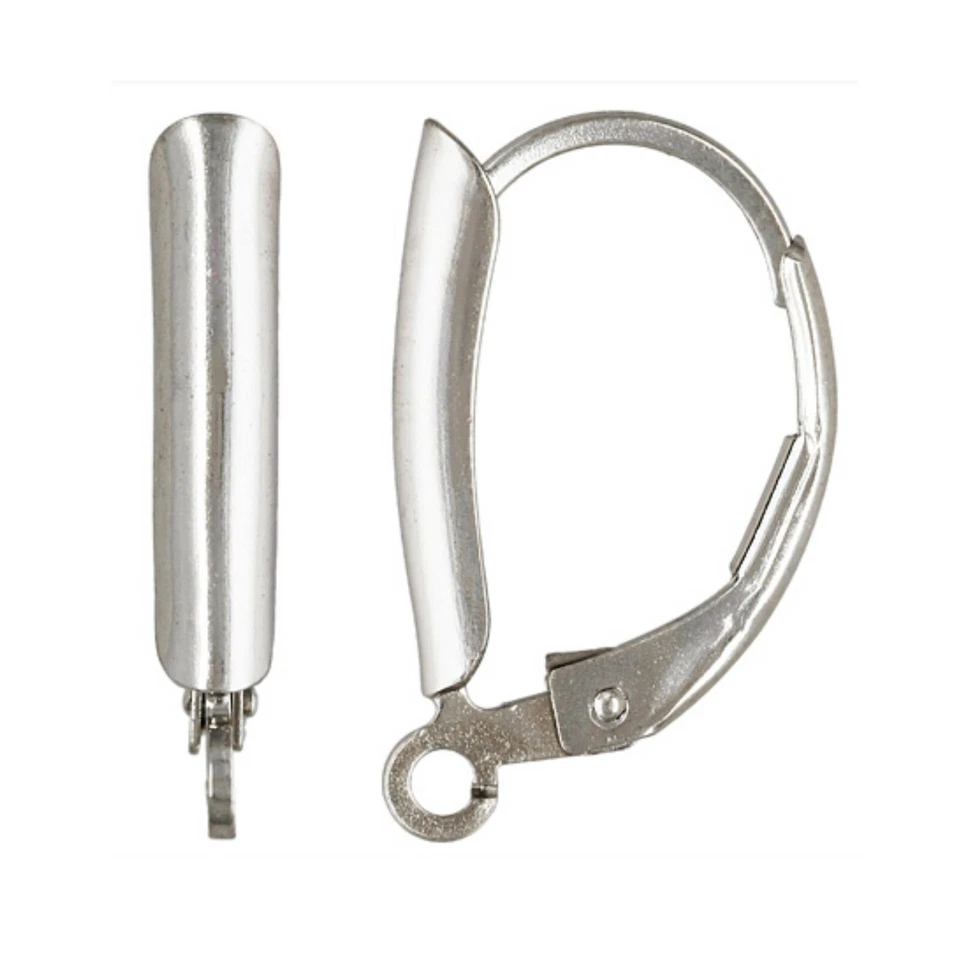 Sterling Silver Earring Lever Back Clip Ear Wires Continental Fittings Drop - Image 1 of 1