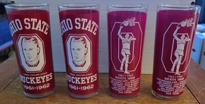Ohio State Basketball Fred Taylor Coach Buckeyes 1961-62 Set of Four Glasses - Picture 1 of 4