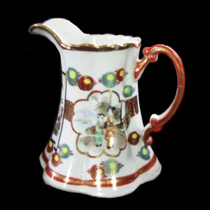 Nippon Geisha Ware Small Pitcher, Creamer, Elegant Porcelain Landscapes 6.5"Tall - Picture 1 of 12