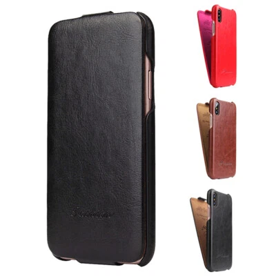 For iPhone 17/16e/15/14/13/12/11 SE 8 Vertical Flip Case PU Leather Phone Cover - Image 1 of 4