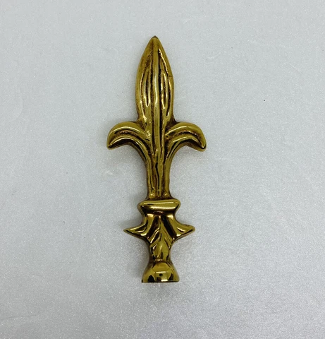 Vintage 1970s Solid Brass Fleur De Lis Finial Clock Lamp Knob Replacement 3 Cover