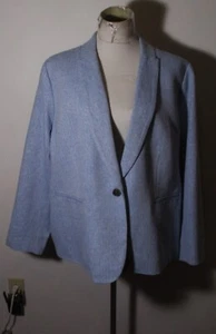 Linen J. CREW Blue Linen Blend Blazer Jacket Size 22 NWT $178.00 - Picture 1 of 6