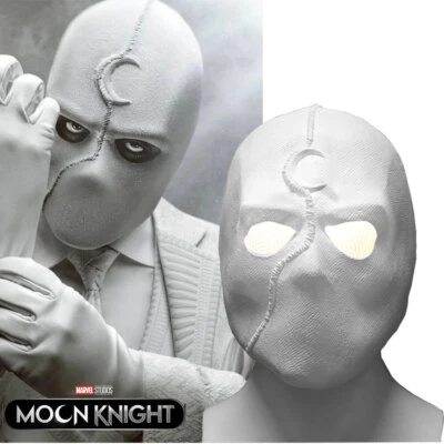 Moon Knight LED Mask Cosplay Latex Helmet Halloween Props Accessories Party Gift - Image 1 of 4