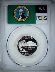 2007-S 25C State Quarter Washington PCGS PR69 DCAM 90% Silver 23ltat0820 - Picture 1 of 4