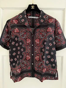 Alexander Wang bandana print shirt size S 100%Silk in red black white - Picture 1 of 4
