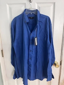 Zegna Sport Men’s Button Down Dress Shirt Blue Size Large L - Picture 1 of 6
