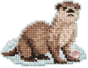 Mini Cross Stitch Kit ~ Mill Hill 2025 Autumn Harvest Otter #MH18-2521 - Picture 1 of 4