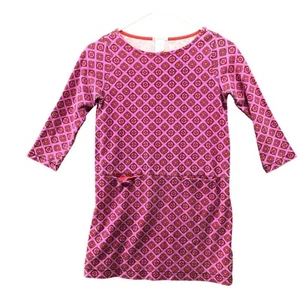 Crewcuts Long Sleeve Dress Girls Size 12 Pink Boho Print Pullover Knit Cotton - Picture 1 of 7