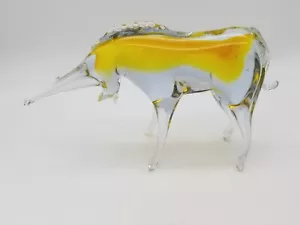 Glass Bull Statue Sculpture Figurine Art Glass Animal - Picture 1 of 8