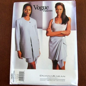 VTG 1994 Vogue American Designer Donna Karan Pattern 1440 Jacket Skirt 8 10 12 - Picture 1 of 3