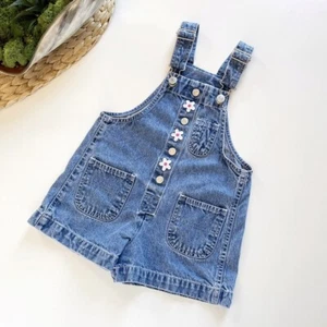 • Vintage Jordache Daisy Denim Shortalls • Size 4 - Picture 1 of 7