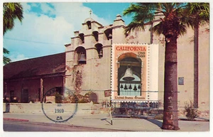 PICTURE POSTCARD FDC 1373 CALIFORNIA BICENTENNIAL MISSION SAN GABRIEL ARCHANGEL - Picture 1 of 1