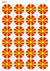 24X PRECUT MACEDONIA FLAG RUGBY  EDIBLE WAFER PAPER, CUPCAKE, CAKE TOPPERS 1208 - Picture 1 of 1