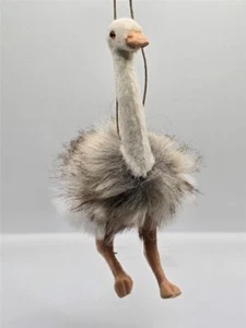 New Faux Fur Ostrich Christmas Tree Ornament Furry Holiday Decoration Gift 5.5" - Picture 1 of 4