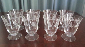 Vtg Set Of 8 Lenox Etched Fine Crystal Glasses, LIGHTHOUSES - Made In Italy - Picture 1 of 8