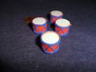  Vintage  Minature Plastic Red And Blue Marching Drums- 4 Pieces