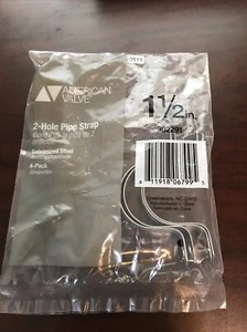 Cinghia tubo American Valve 1-1/2" acciaio zincato 2 fori (NUOVA) spedizione gratuita! - Foto 1 di 11