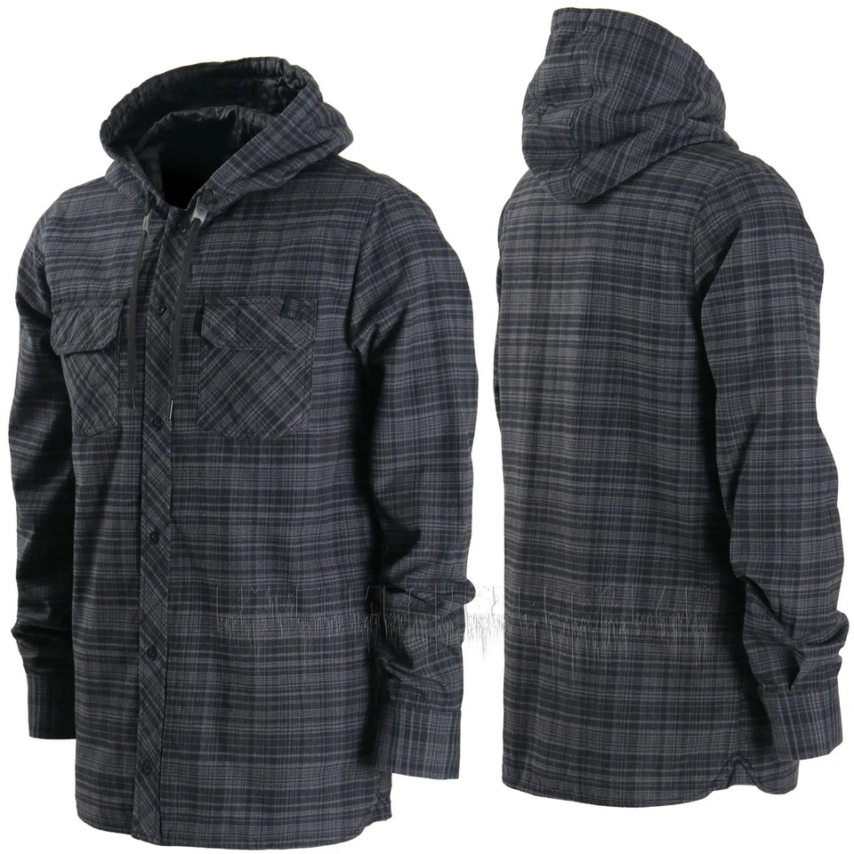CHAQUETA VOLCOM Hombres 2016 Snowboard Negro Cuadros Franela Aislante Burl Capas Foto 1 de 1