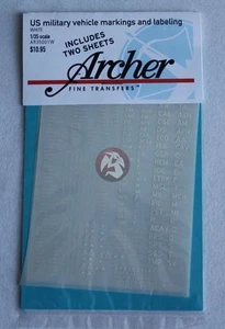 Marcas y etiquetado genéricos de vehículos militares de EE. UU. Archer 1/35 (blanco) AR35001W - Imagen 1 de 1