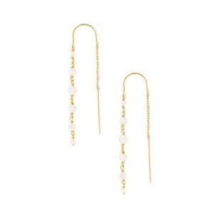 Chan Luu Tiered Threader Dangle Earrings in Moonstone and Gold - Picture 1 of 7