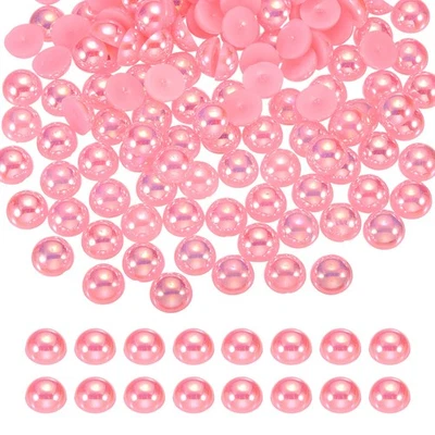1500Pcs Half Pearl,4mm Plastic Half Flatback Pearls Cabochon(Light Pink AB) - Image 1 of 4