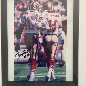 Jerry Rice Signed 12x10 Photo Plaque, SF 49ers w/ Joe Montana Autograph. - Picture 1 of 4