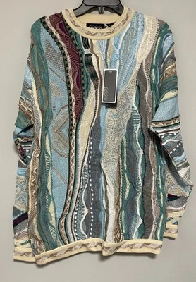 Coogi Australia Men’s Sydney Crew Sweater Blue and Brown Size XL - Image 1 of 4