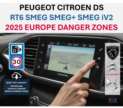 2025 Peugeot Citroen EUROPE & UK SPEEDCAMS Update SMEG SMEG+ SMEG iV2 RT6 eMyWay - Image 1 of 3