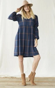 Nuevo con etiquetas Vestido Mediano Matilda Jane Azul Marrón Just Imagine Silvi Ventana Otoño - Imagen 1 de 4