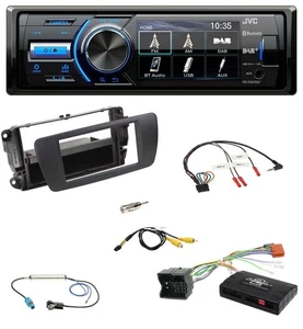 JVC Bluetooth Lenkrad USB DAB Autoradio für Seat Ibiza 2008-2015 schwarz - Bild 1 von 12