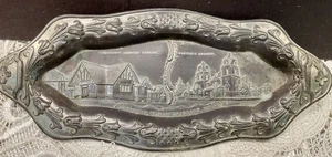Antique Art Nouveau Christian Science & Baptist Churches Tray Marshalltown Iowa - Picture 1 of 8