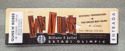 🔥DE COLECCIÓN GUNS 'N ROSES GNR Talón de boleto PEGATINA GRUESA 3M Calcomanía de concierto Laptop Foto 1 de 3