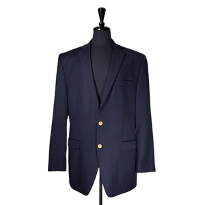 Ralph Lauren Herren Blazer 44 L dunkelblau 100% Wolle Sport Mantel Jacke Goldknöpfe - Bild 1 von 10