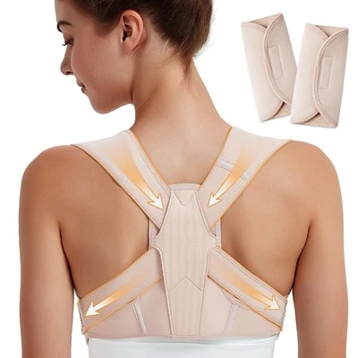 Posture Corrector L/XL Women Support Adjustable Upper Back Brace Breathable - Image 1 of 4