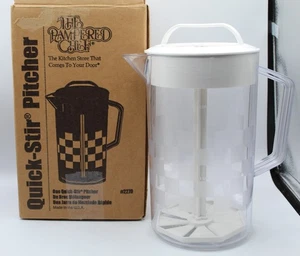 Pampered Chef #2270 2 Quart Schnellrührkrug Schachbrettmuster weißer Deckel - Bild 1 von 10