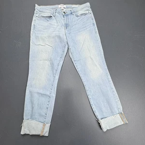 Frame Le Skinny de Jeanne Crop Jeans Women’s 32 Light Wash Rolled Hem Stretch - Picture 1 of 12