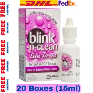20 cajas x gotas para lentes Blink-N-Clean para lentes de uso prolongado 15 ml envío rápido - Imagen 1 de 10