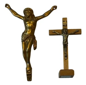 VTG Cast Jesus Cross Crucifix Wall Mount Religious Sacred Heart Southern Mission - Picture 1 of 5