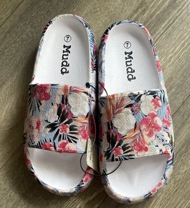 Mudd Damen Aloha Slide EVA-Sohle Sandalen Blumen Floral Größe 7 NEU SOMMERZEIT! - Bild 1 von 2