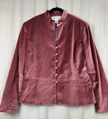 Jones Wear | Женский бархатный блейзер размер 14 большой розовый - Изображение 1 из 4