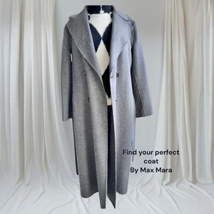Abrigo de lana S'Max Mara ligero largo gris talla 40/42 Oversize Coat - Imagen 1 de 12