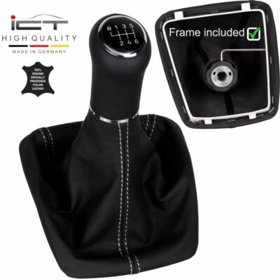 Cucitura argento 6 vel. ICT pomello cambio per Skoda Yeti Typ 5L Facelift B64 - Immagine 1 di 4