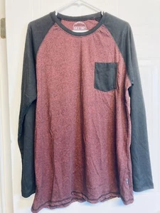 Chemise Dikotomy homme XL bordeaux manches longues colorblock poche col rond neuve sans étiquette - Photo 1/5