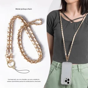 Alloy Crossbody Phone Strap Metal Leather Key Chain for Phone Hanging - Zdjęcie 1 z 18