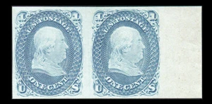 EE. UU. #63P3; 1¢ PAR A PRUEBA DE PLACAS FRANKLIN EN INDIA, XF-NGAI-NH, CV $110 - Imagen 1 de 2