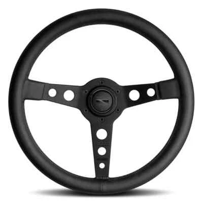 MOMO prototipo P5 Black Edition 350mm 14' Genuine Leather Sport Steering Wheel - Image 1 of 4